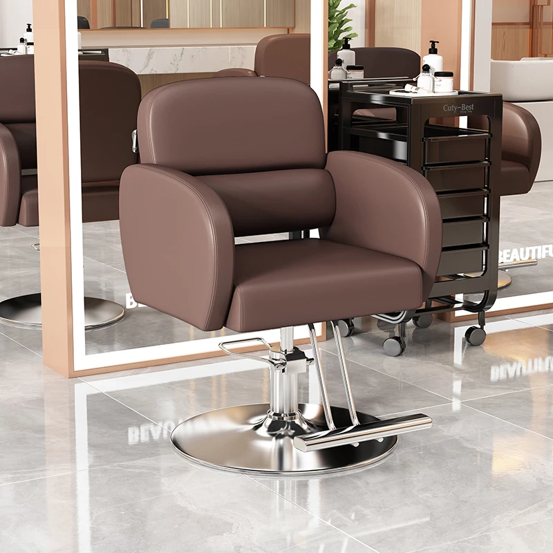 

Кресло для салона красоты, макияжа, парикмахерское кресло, вращающееся кресло с откидывающейся спинкой, регулируемое стильное Роскошное кресло для парикмахерской, эргономичная мебель для салона