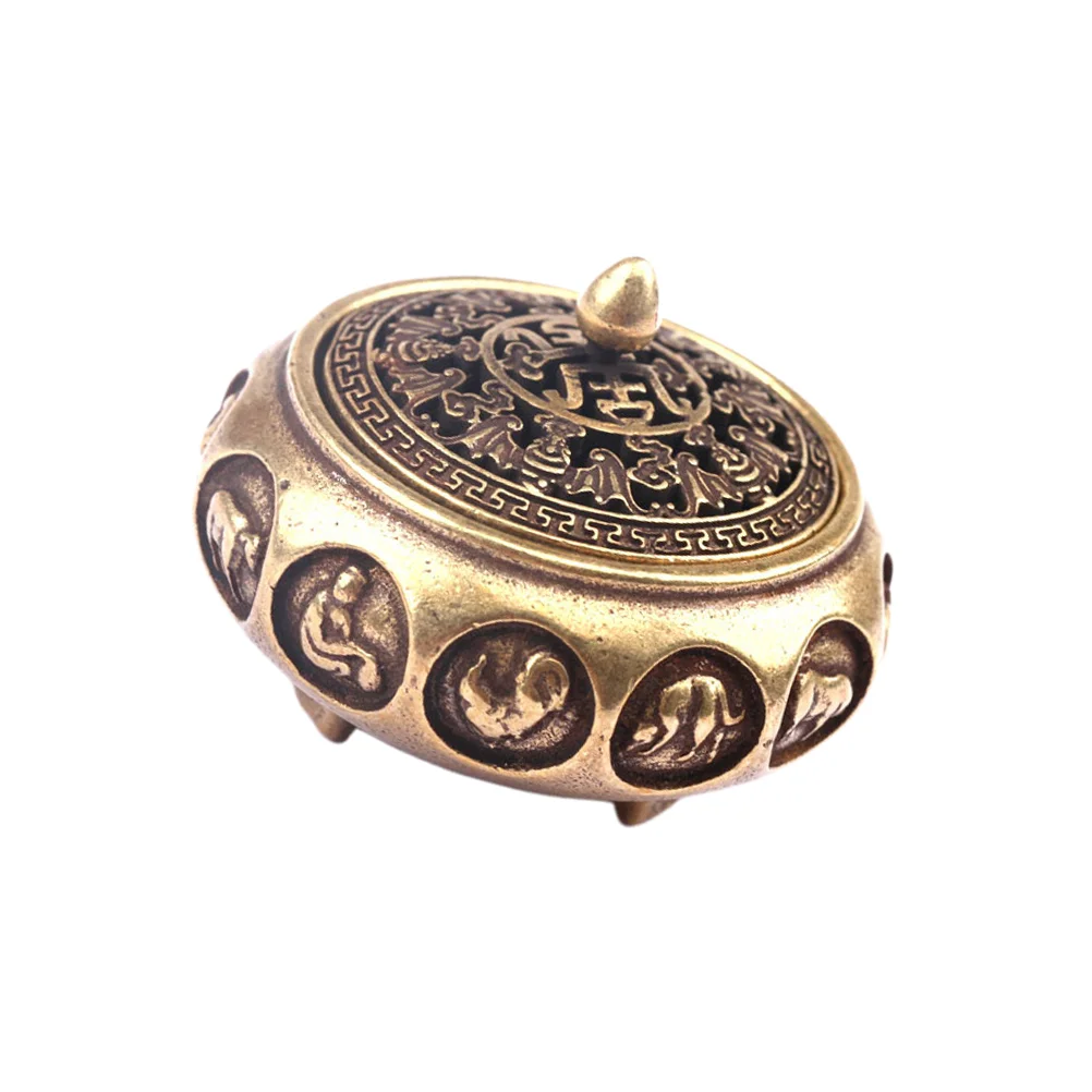 

Burner Metal Vintage Ashtray Holder Frankincense Ash Carving Fine Decorative Mosquito Candlestick Coil Retro Desktop Catcher