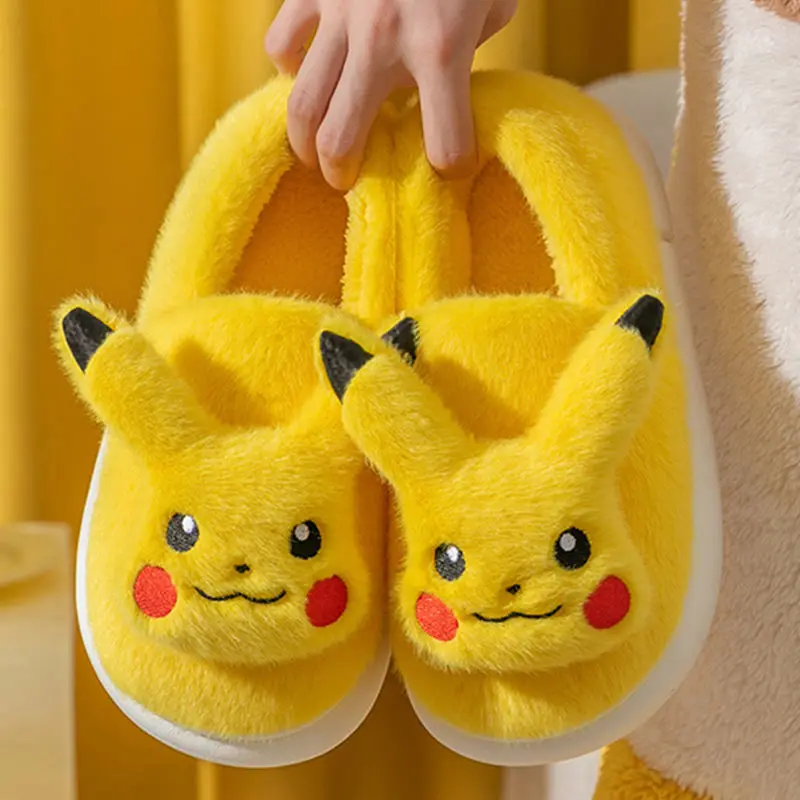

Kawaii покемон аниме мультфильм серия Пикачу новые модные креативные милые девушки домашние принадлежности хлопковые тапочки праздничный по...