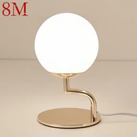 8m modern table lamp simple design led glass desk light fashion decorative for home living room bedroom bedside