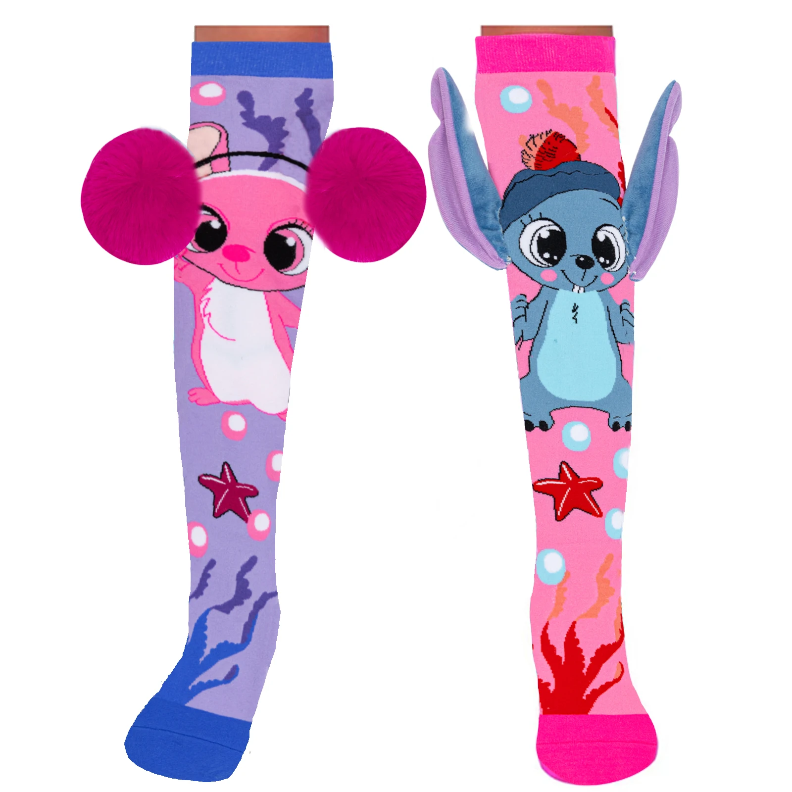 Носки для девочек милые высокие носки гольфы и мальчиков с плюшевыми ушками