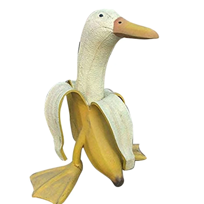 

Искусство-банан, брикет, милая очищенная Банановая утка, искусство, декоративное украшение для сада, двора, утки, украшение для двора.