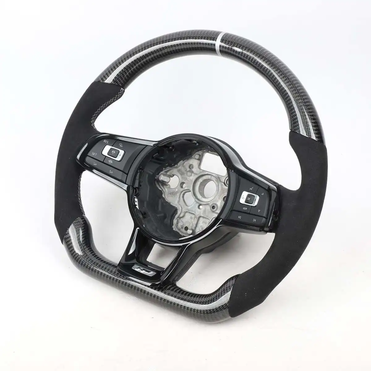 

High Quality Real Carbon Fiber Steering Wheel For VW For Golf MK7 GTI 2014-2019 Carbon Fiber Leather Steering Wheel Assembly