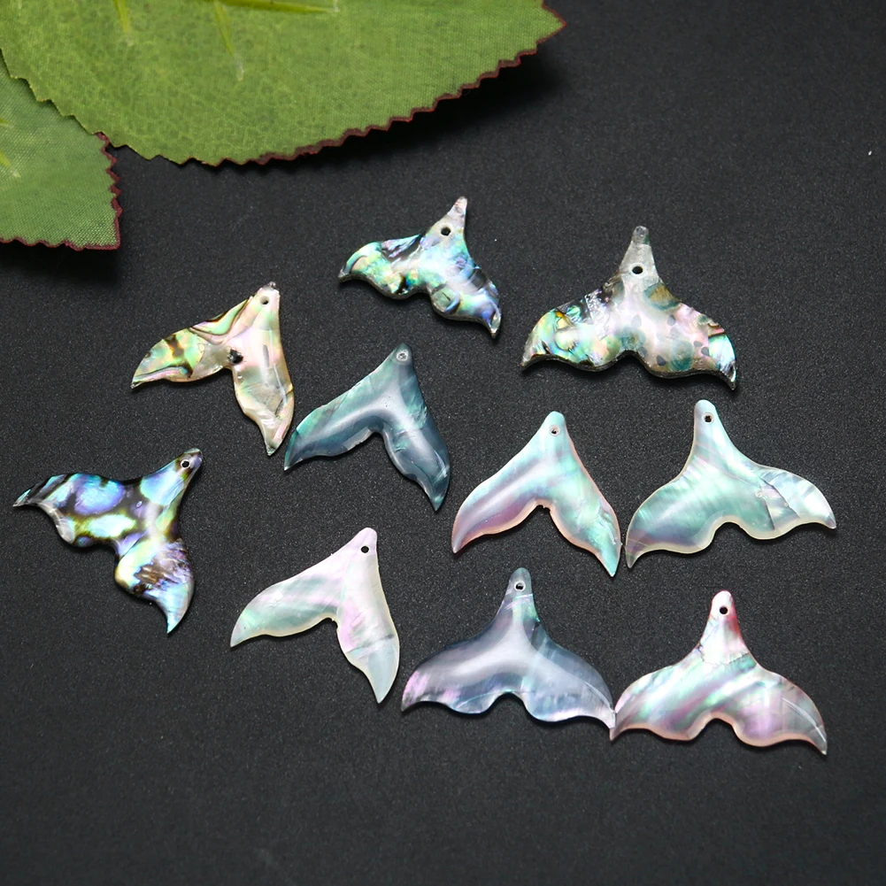 

5pcs Abalone Shell Paper Fish Charm MOP Shark Whale Tail Mother of Pearl Necklace Pendant Earring DIY Jewelry Making Accessory