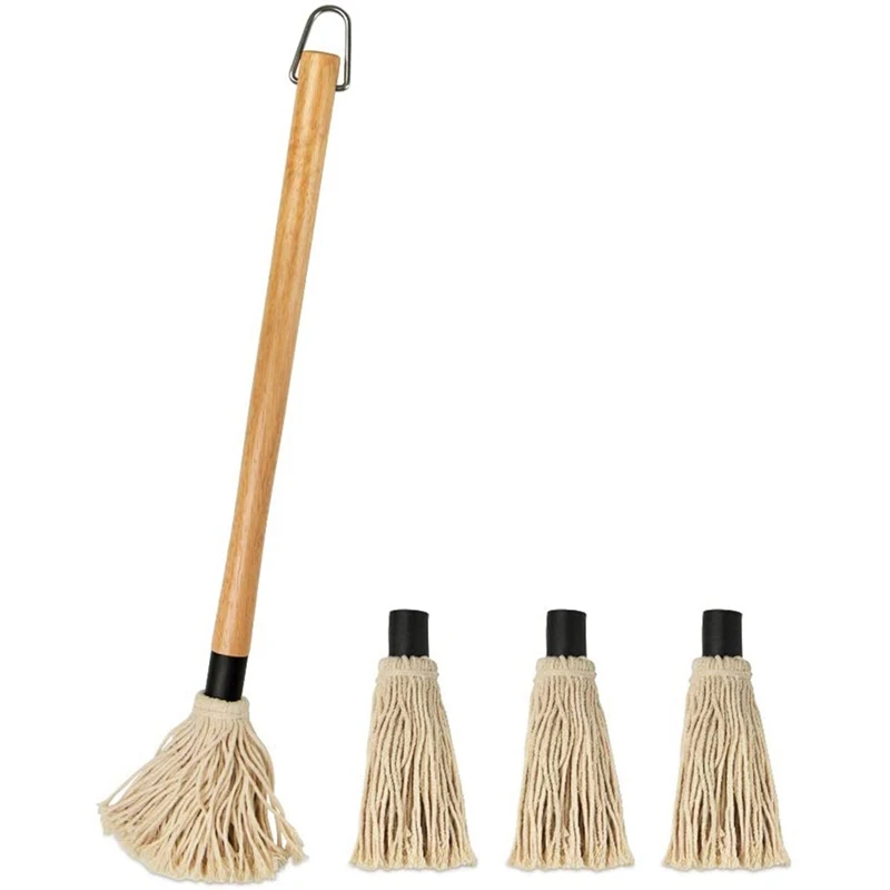 

Щетка для барбекю, подставка для швабры с деревянной ручкой, для приготовления стейка или искусственного барбекю