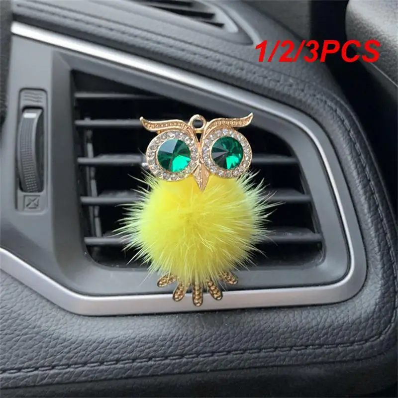 

1/2/3PCS Crystal Fluffy Owl Car Air Freshener Solid Fragrance Diffuser Car Air Conditioner Outlet Vent Perfume Clip Interior