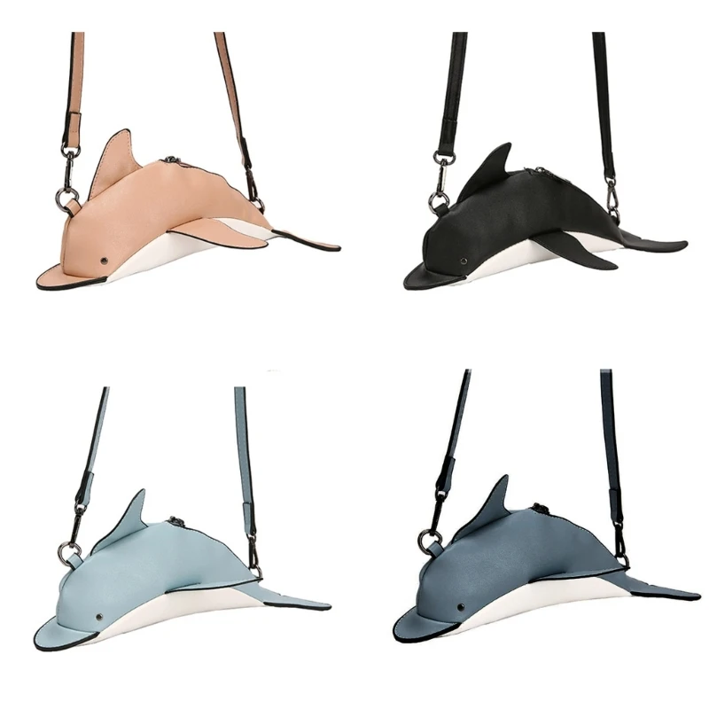 

Women Girl Dolphin Shape PU Leather Handbag Shoulder Crossbody Bag Satchel Tote Purse