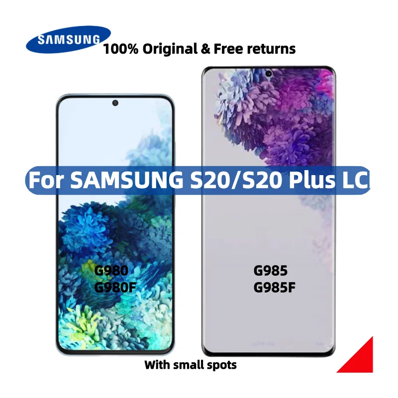 

Оригинальный Amoled ЖК-дисплей SAMSUNG Galaxy S20 G980F ЖК-экран S20 Plus G985F сенсорный экран дигитайзер с точками запчасти для ремонта