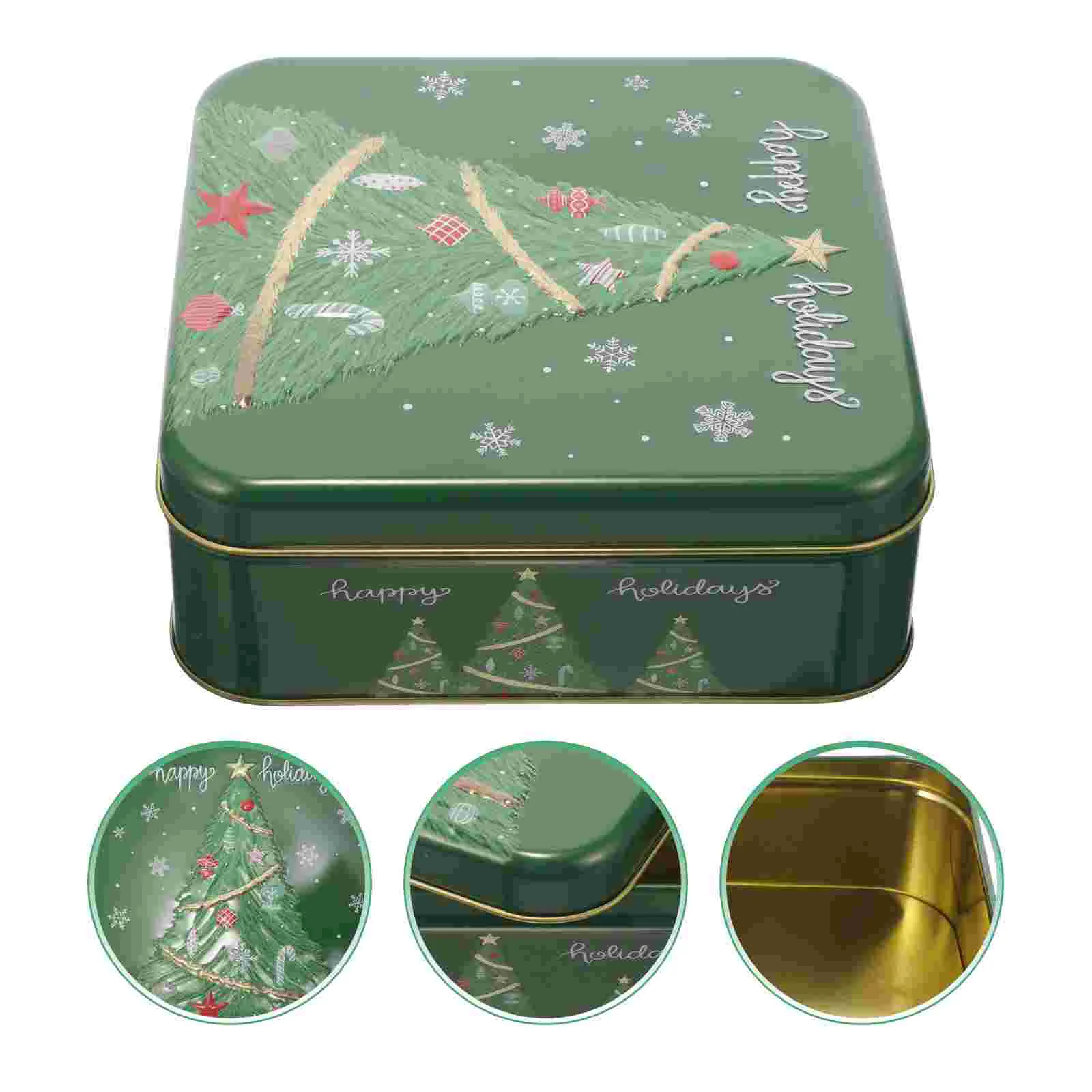 

Christmas Gift Box Cookie Tins Lids Gifts Jar Chocolate Empty Containers Party Metal Giving