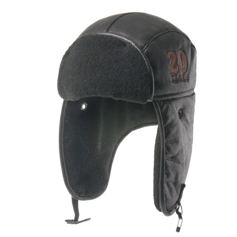 Мужская толстая теплая зимняя шапка-бомбер