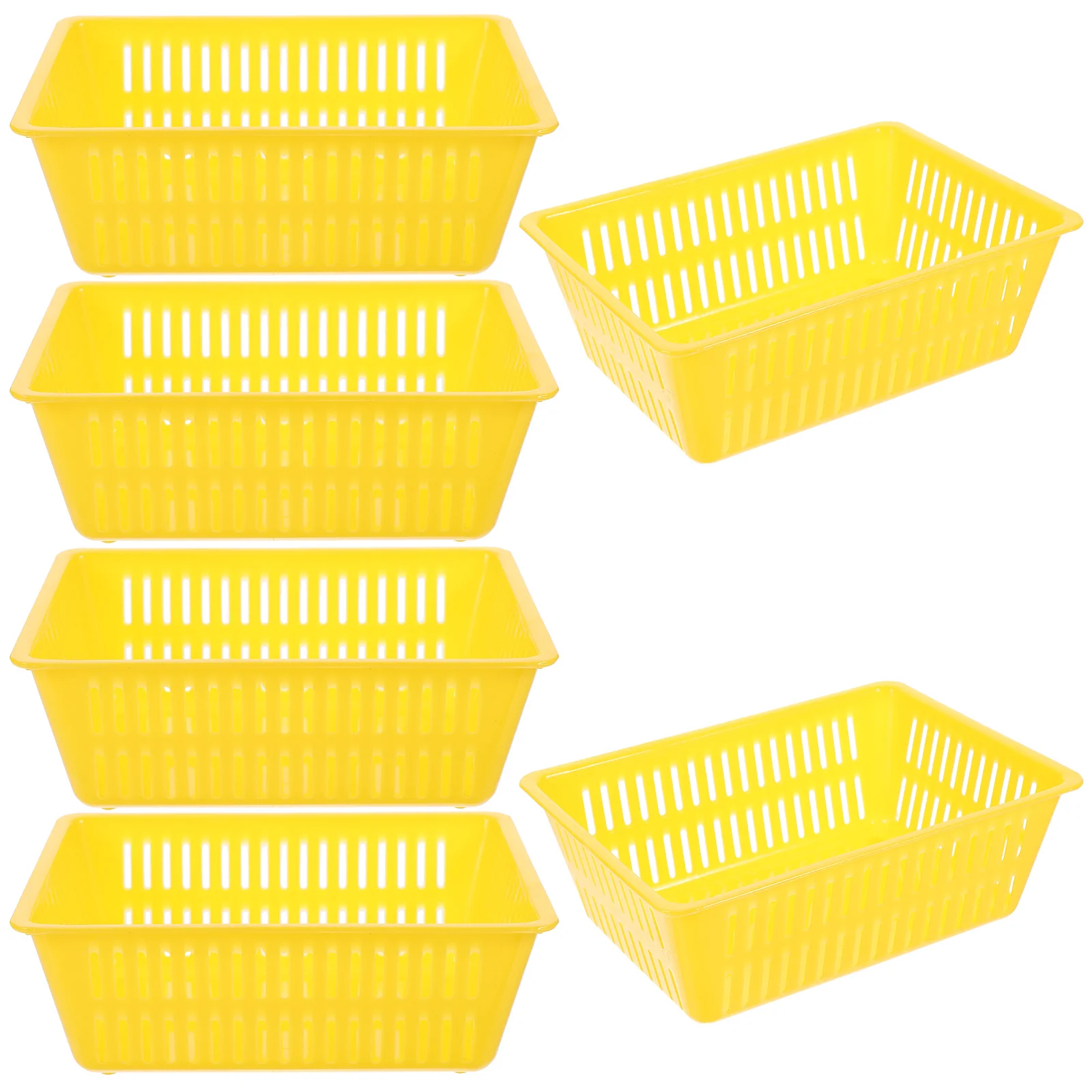 

7pcs Storage Baskets Stackable Desktop Organizer Tray Storage Baskets for Pens Pencils Sundries Red