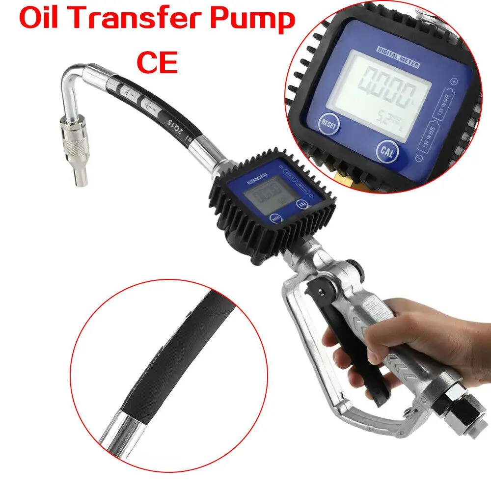 Oil Transfer Pump Digital Gun & Flow Meter Oil Hose End Gun with Meter Control Valve Oil Dispensing Gun