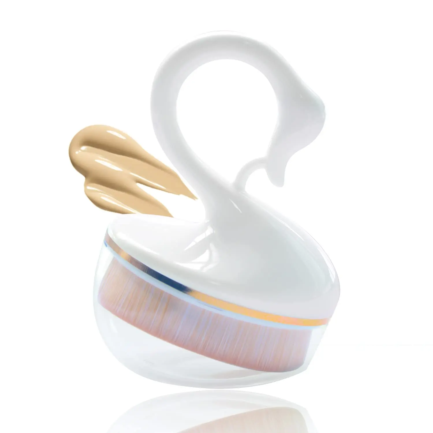 

Flat Top Swan Brush Foundation Makeup Brushes for Cream, Blending Liquid or Flawless Powder Cosmetics, Brochas Maquillaje