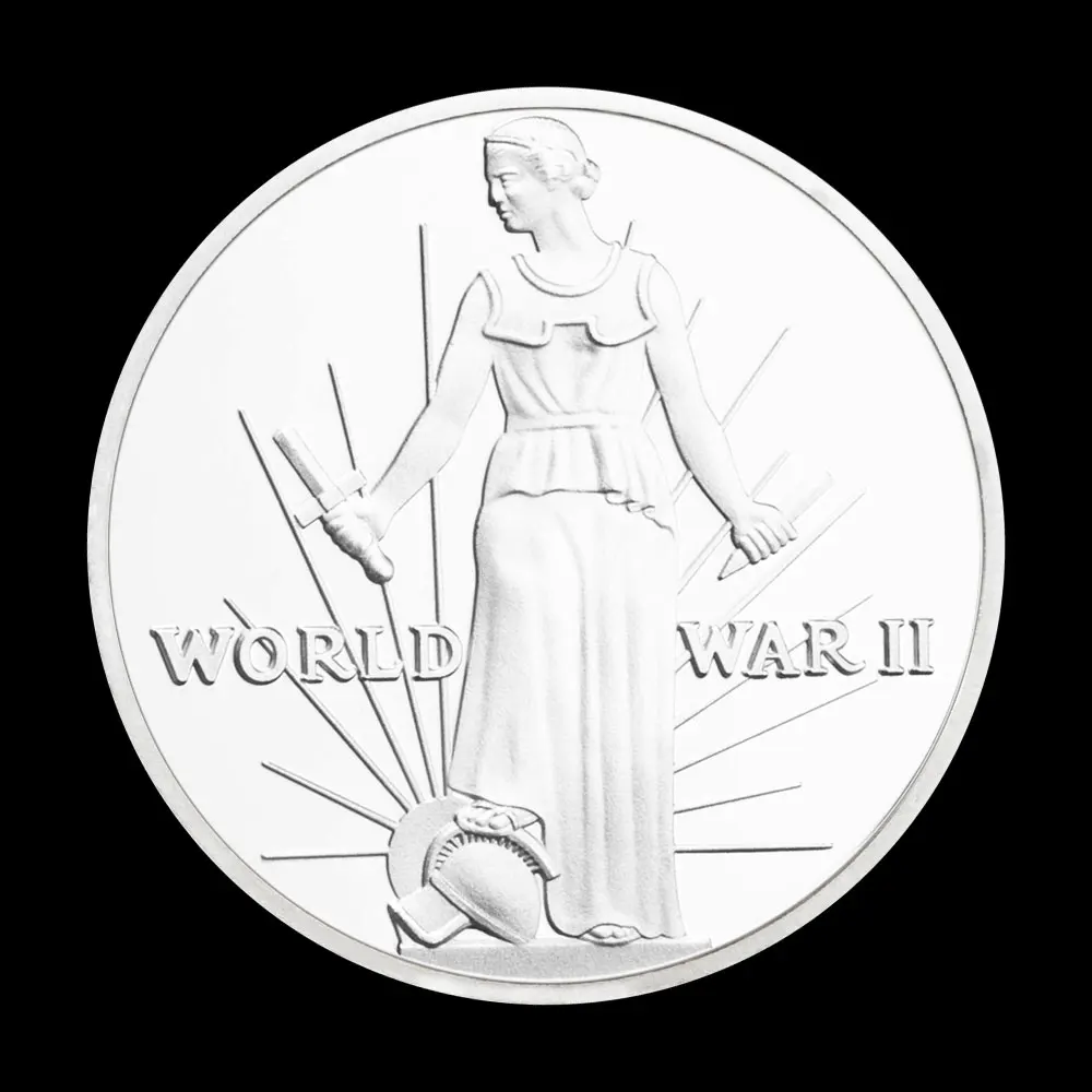Сувенирная монета Второй мировой войны США (1941-1945) Посеребренная искусственная