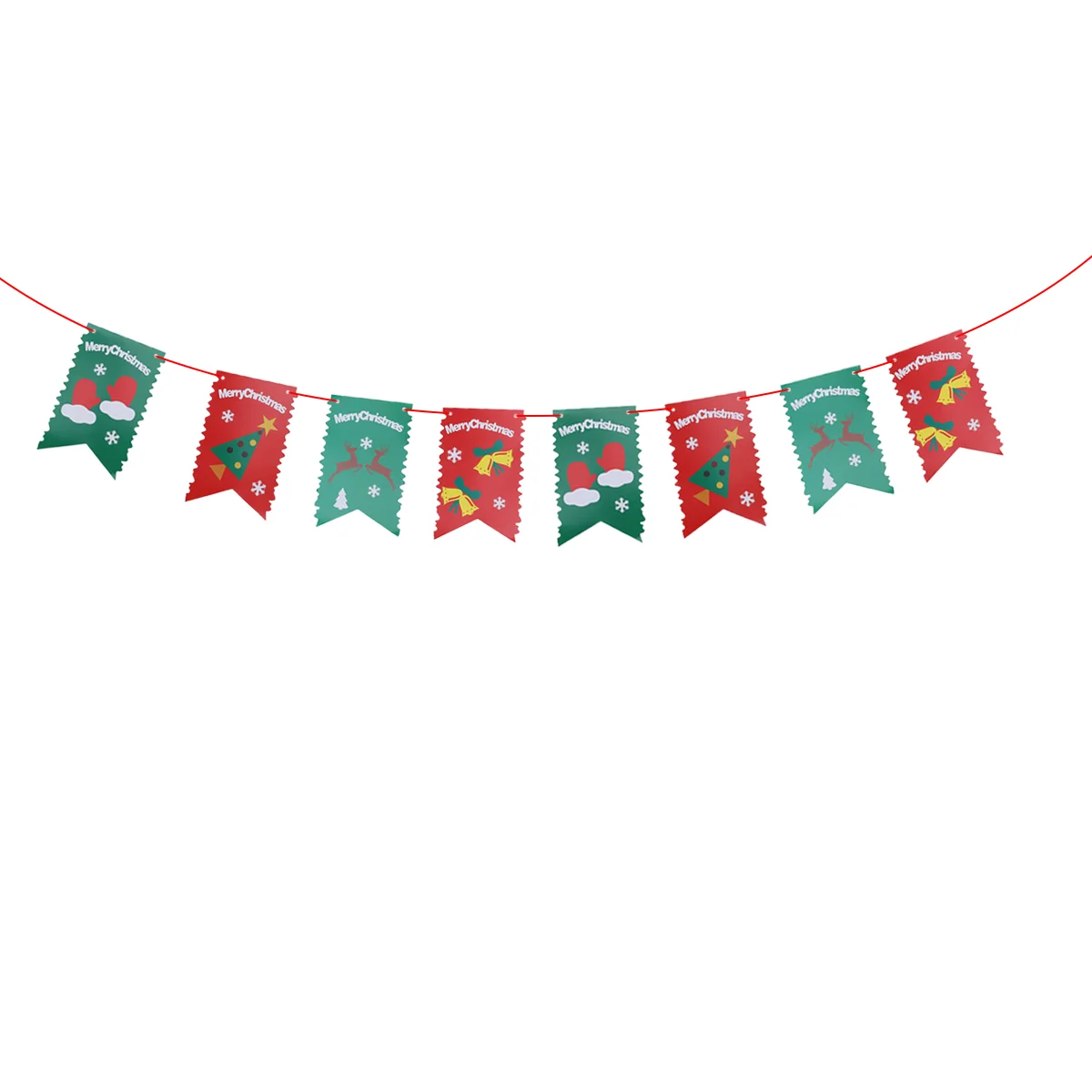

Christmas Banner Tree Garland Xmas Bunting Decorations Banners Decor Fireplace Mantle Decoration Paper Garlands Snowflake