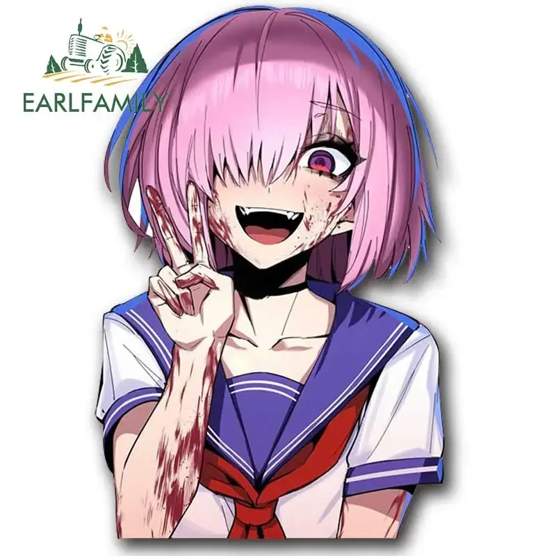 

EARLFAMILY 13 см для дьявольской девочки, забавные автомобильные наклейки, виниловые стикеры на лобовое стекло для кемпера, аниме, искусство, забавные JDM