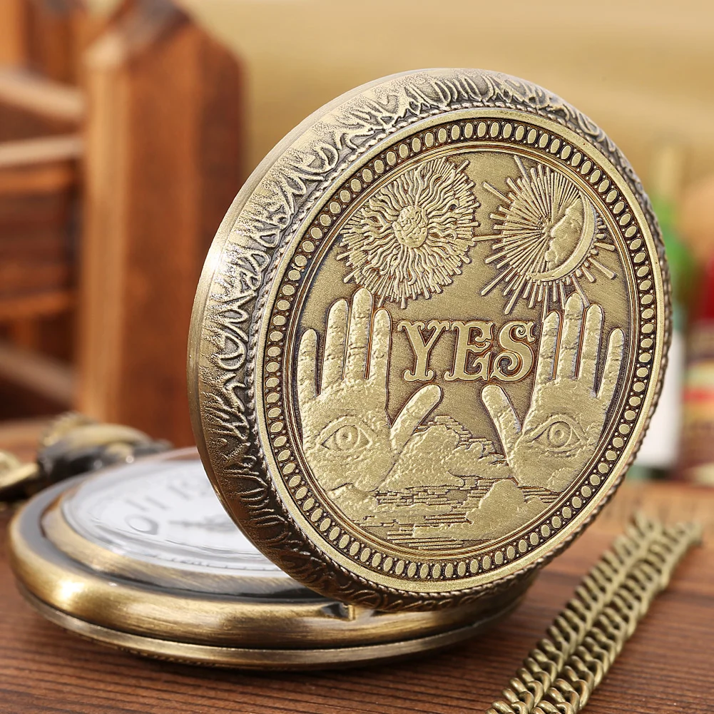 Бронзовые да/нет готическое решение о предсказании кварцевые карманные часы с