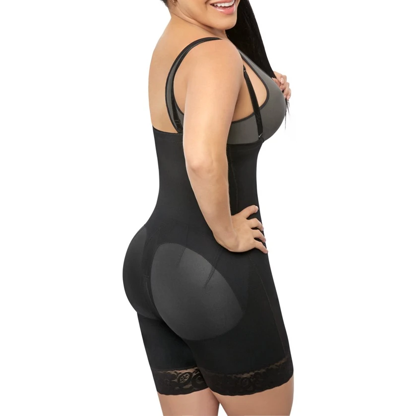 Women Postpartum Shapewear Post Liposuction Body Shaper Flatten Abdomen Fajas Hook-Eye Open Bust Bodysuit