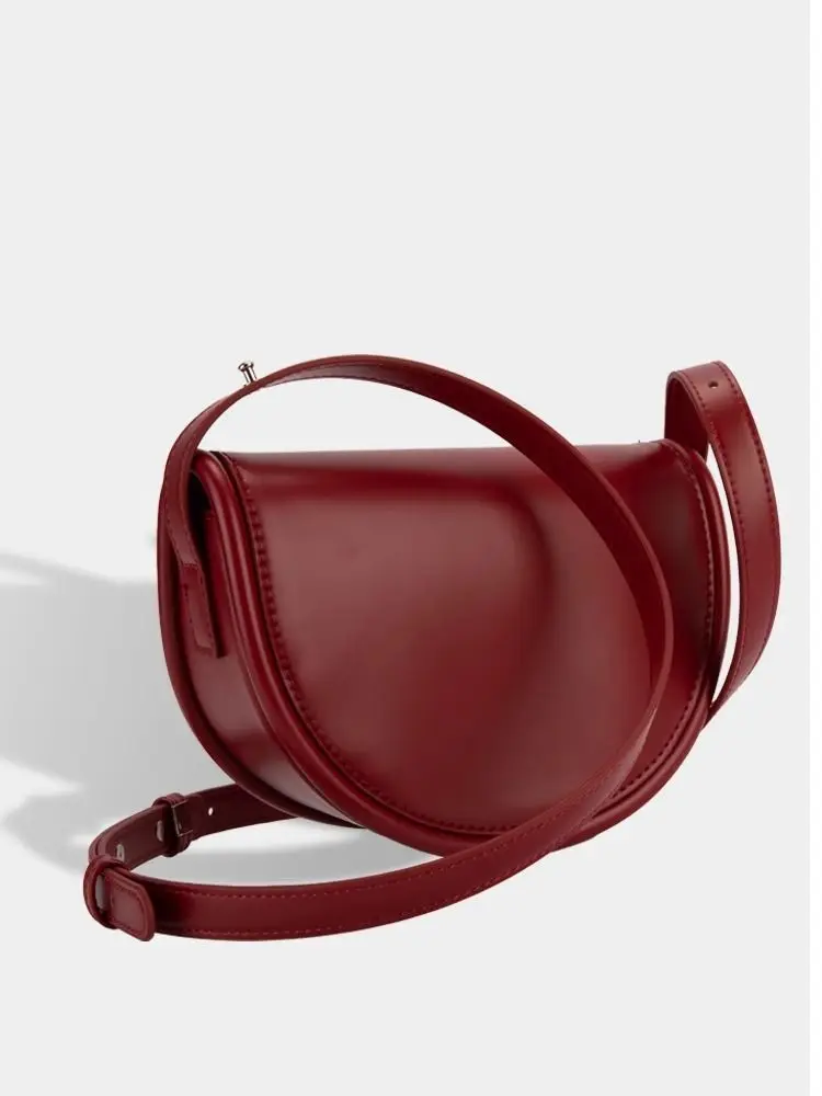 Полукруглая Сумка-седло сумка через плечо свадебная красная на одно