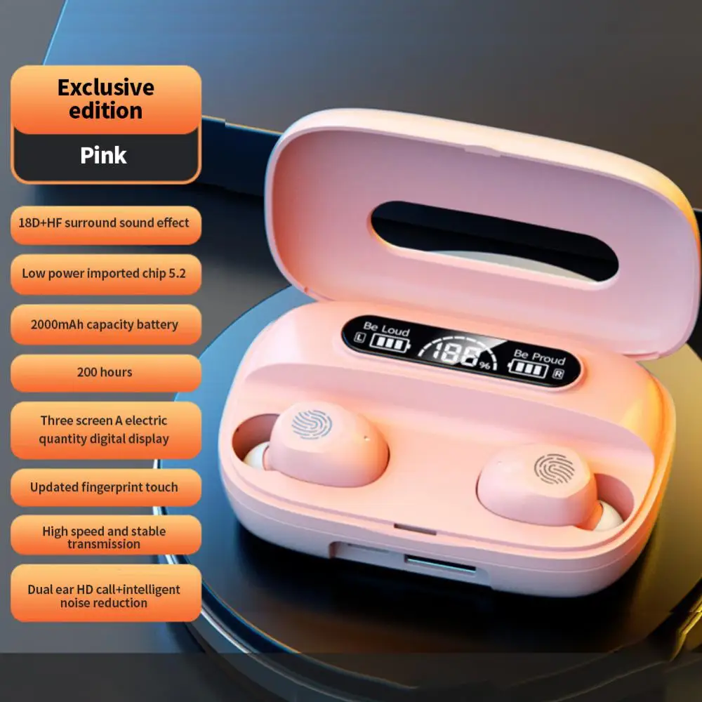 

Hifi Sound Tws Earbuds Portable Waterproof Sports Headphones With Charging Box Bluetooth Headset Headset Power Digital Display