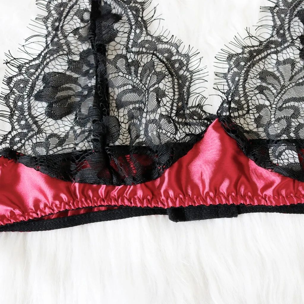 Женское сексуальное нижнее белье кружевной бюстгальтер-комбинация стринги