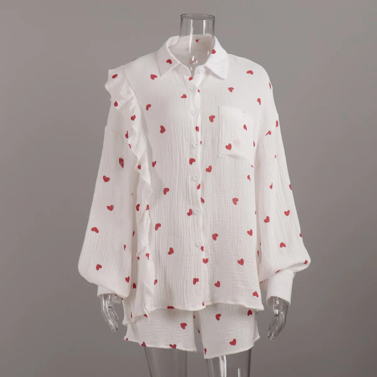 Рубашка с длинным рукавом + шорты из чистого хлопка