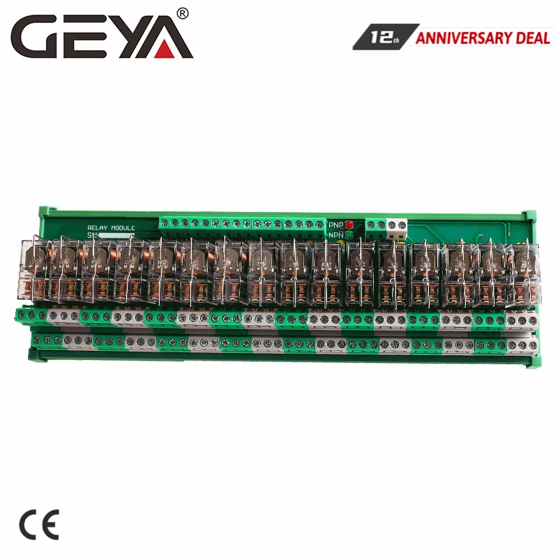 

GEYA 2NG2R 16 Channel Omron Relay Module PLC 2NO 2NC 12VDC 24VDC DPDT Relay Replaceable