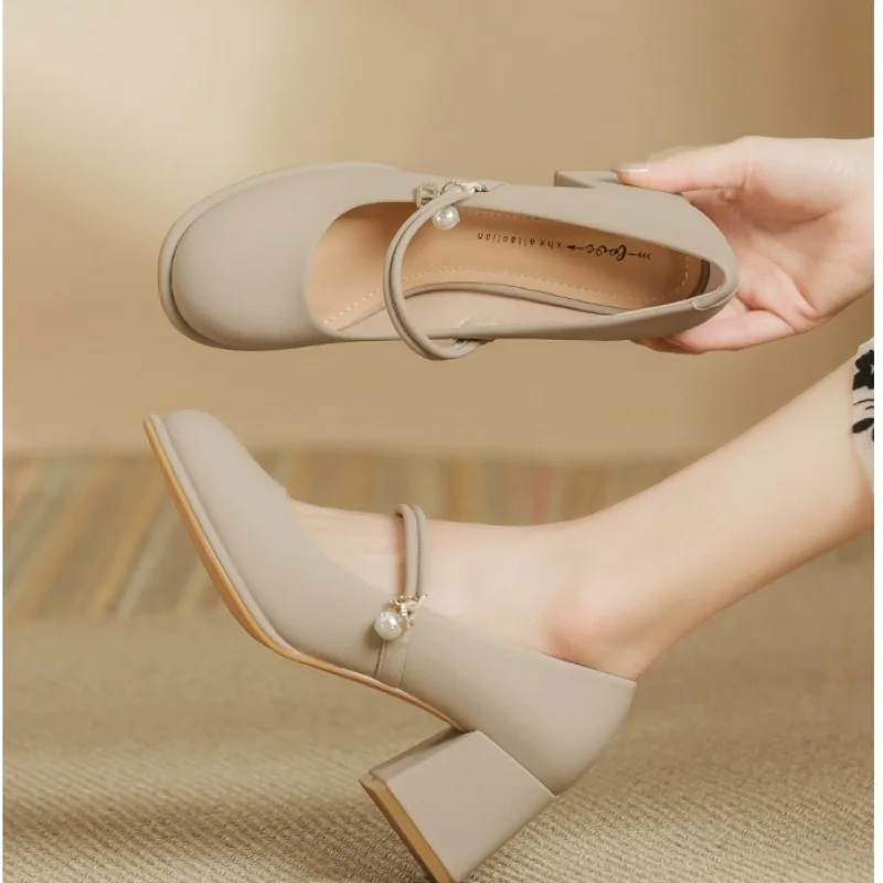 Женские туфли 2023 Брендовые женские мэри джейн на высоком каблуке модные строгие