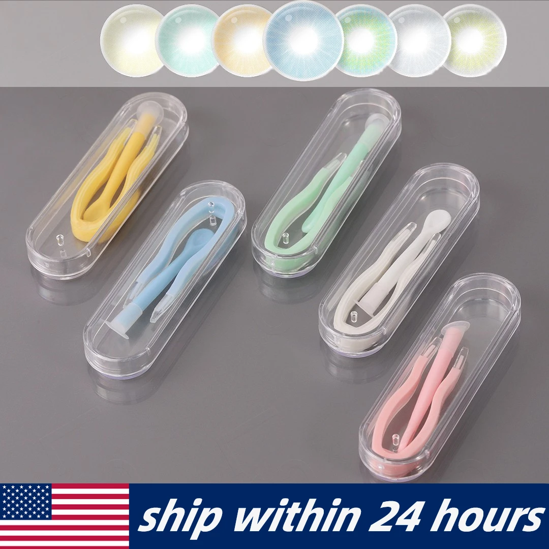 

Цветные контактные линзы, зажим для рукоятки, пинцет, комбинированная коробка, набор зажимов, линзы естественного цвета с контактами