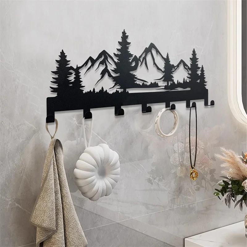 Металлический держатель для ключей в сельском стиле форме горного леса