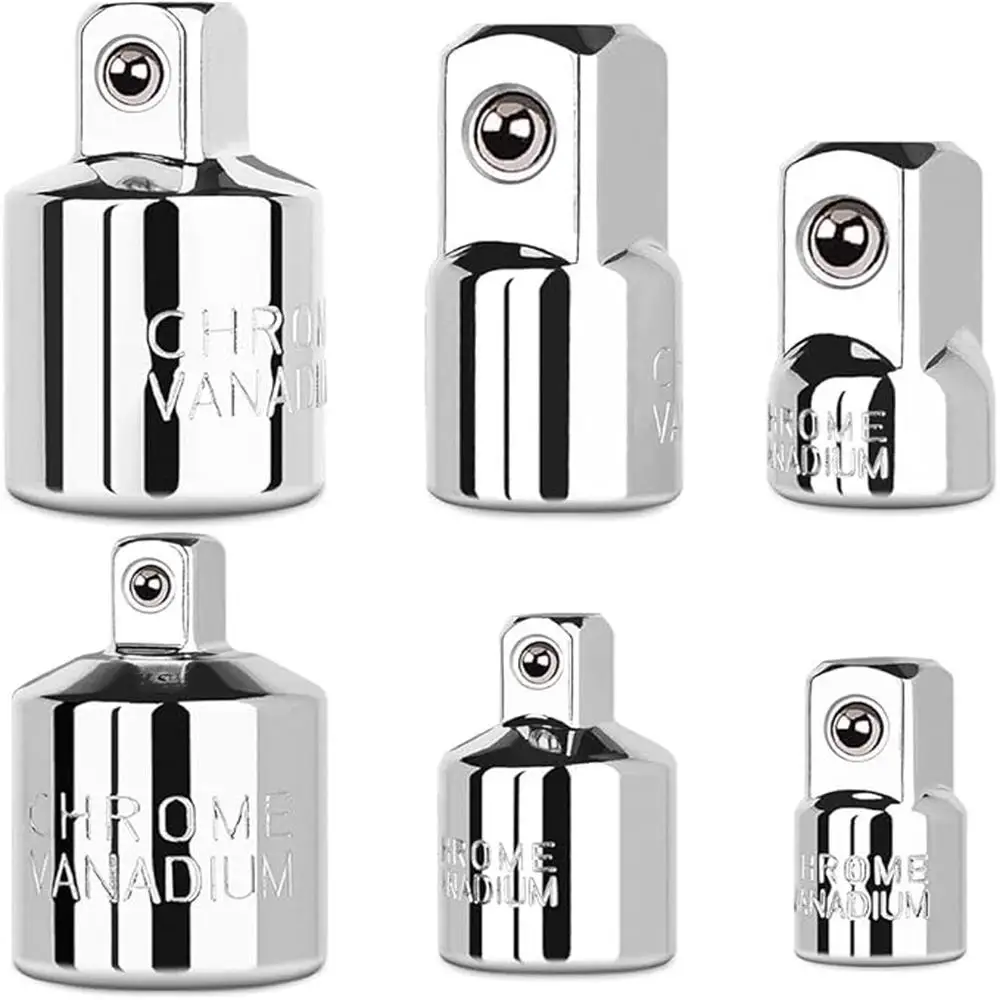 

Набор переходников 1/4"-3/8"-1/2", хромованадиевая сталь, 6 шт.