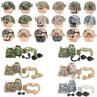 ww2 military figures us airborne division helmet building blocks swat police camouflage vest backpack bricks toys for children