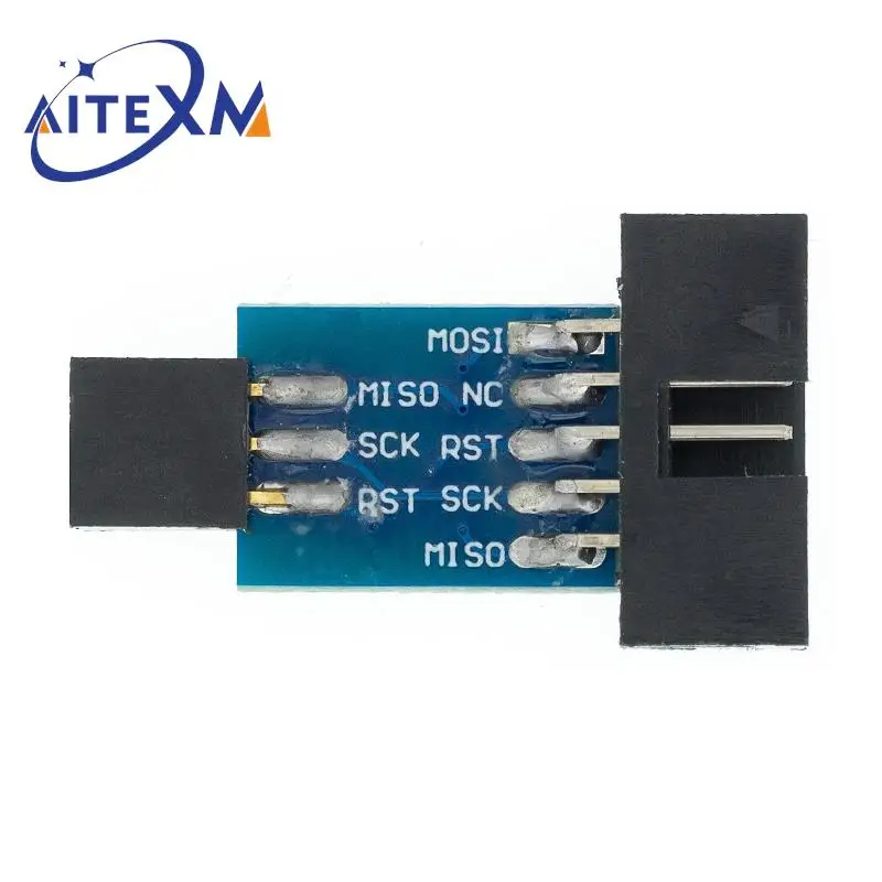 USBASP USBISP AVR Programmer USB ATMEGA8 ATMEGA128 ATtiny/CAN/PWM 10Pin Wire Module DIY + To 6 Pin Adapter Board Shell - купить по