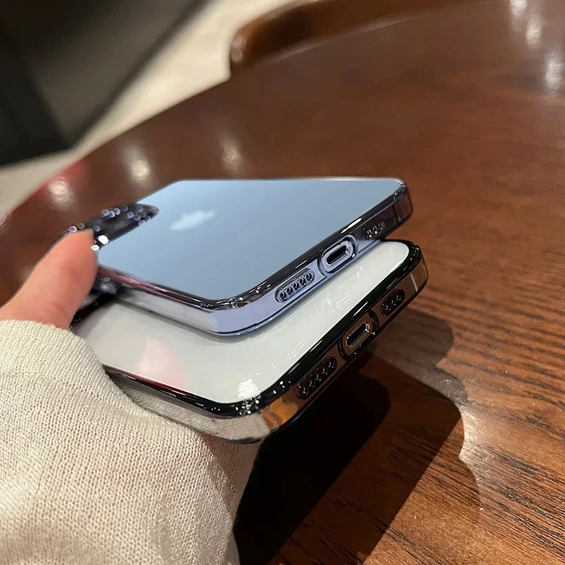 Роскошный высококачественный прозрачный чехол с покрытием для телефона iPhone 15 14