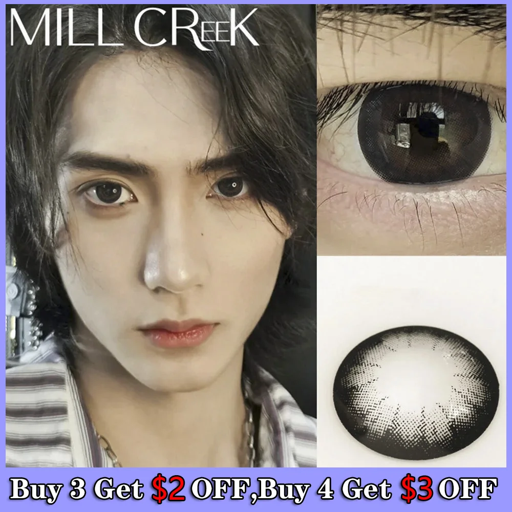 

MILL CREEK 1 Pair Myopia Contact Lenses For Men with Prescription Natural Fashion Eyes Color Lenses Beauty Pupil Fast Shipping