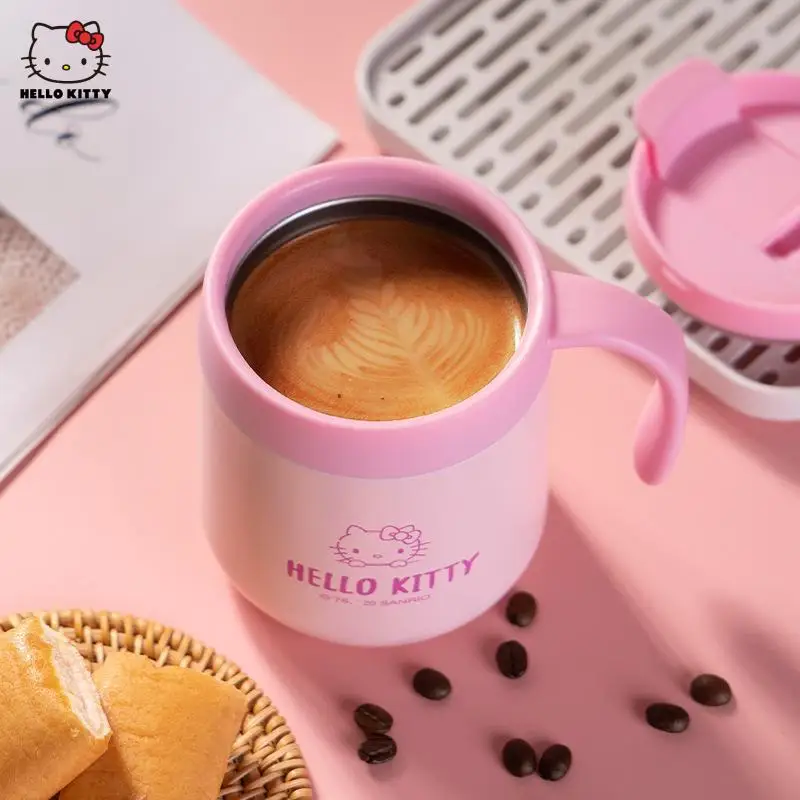 

350 мл Kawaii Sanrios аксессуары Hello Kitty мультфильм Милая кружка 316 нержавеющая сталь изолирующая чашка Питьевая офисная кофейная чашка подарок