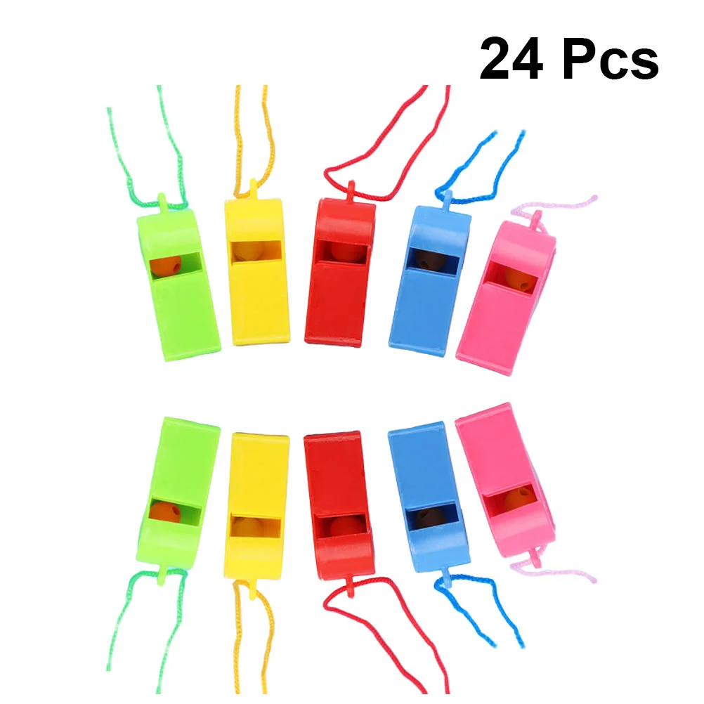 

24 Pcs Bulk Toys Kids Colorful Whistles Funny Keychains Sports Whistles Referee Whistles Child