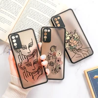 artistic line drawing case for huawei p30 pro p40 lite p50 honor 50 20 pro 9x 9a 8x 8a 10i 10x lite y9 y6 2019 p smart z case