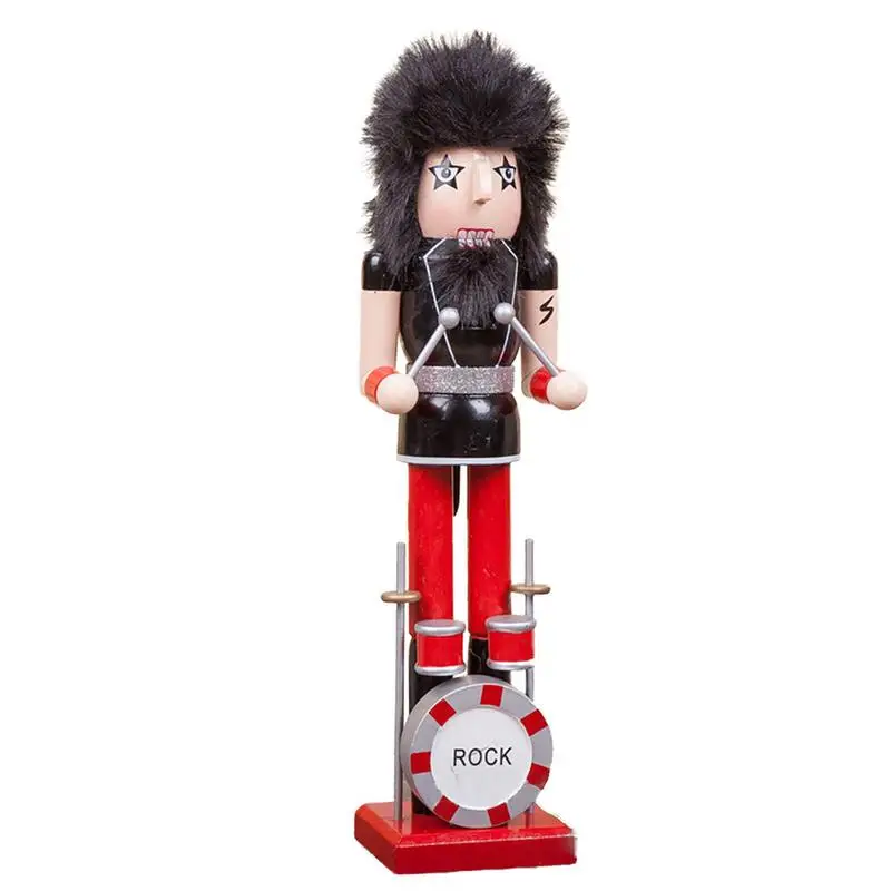 

Nutcrackers 38CM/ 14.96IN Rock N Roll Nutcracker Figures With Afro Hair Style Hand Painted Nutcracker Soldier Festive