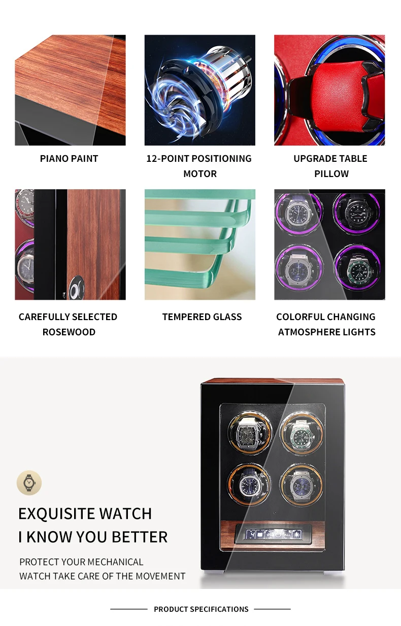 Автоматическая намотка для часов BOLAI люксового бренда разблокировка отпечатком