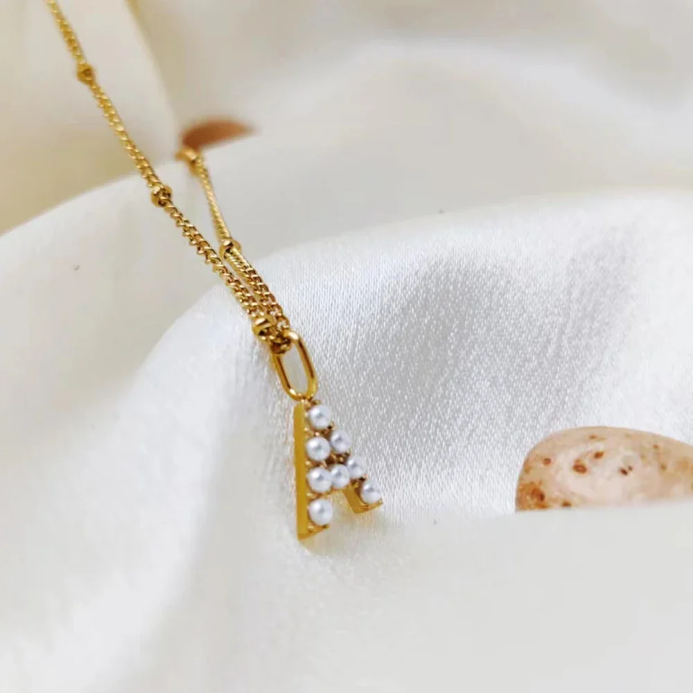 Женская цепочка из нержавеющей стали с подвеской в виде букв