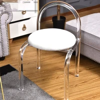 princess crystal makeup chair acrylic casual design backrest dining chair ins fashion flannel seat living room single sofa nobl