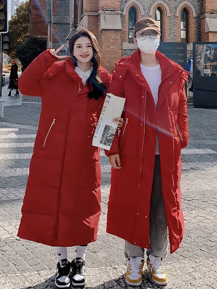 GRELLER X-Long Women's Hooded Winter Jacket Ladies Parka Warm Thick Down Cotton Coat Female Loose Outerwear Fashion Clothing