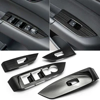 4pcs/Set Black Titanium ABS Interior Door Window Switch Button Panel Frame Cover Molding Trim For Mazda CX-5 2017 2018 2019 2020
