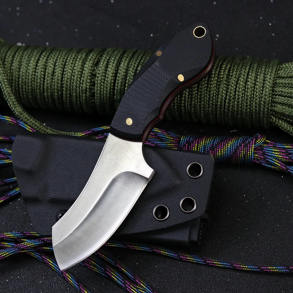 Маленький прямой нож Rhino 9Cr18MoV лезвие G10 Ручка KYDEX для охоты кемпинга выживания на