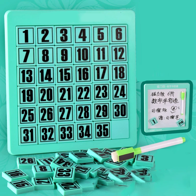 

Mathematical Huarongdao Magnetic Children's Logical Thinking Puzzle Brain Toys Can Be Assembled and Painted Nine-square Grid