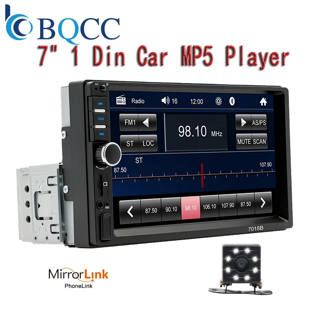 MP5-плеер 7018B автомобильный с 7-дюймовым дисплеем FM-радио Mirrorlink AUX USB