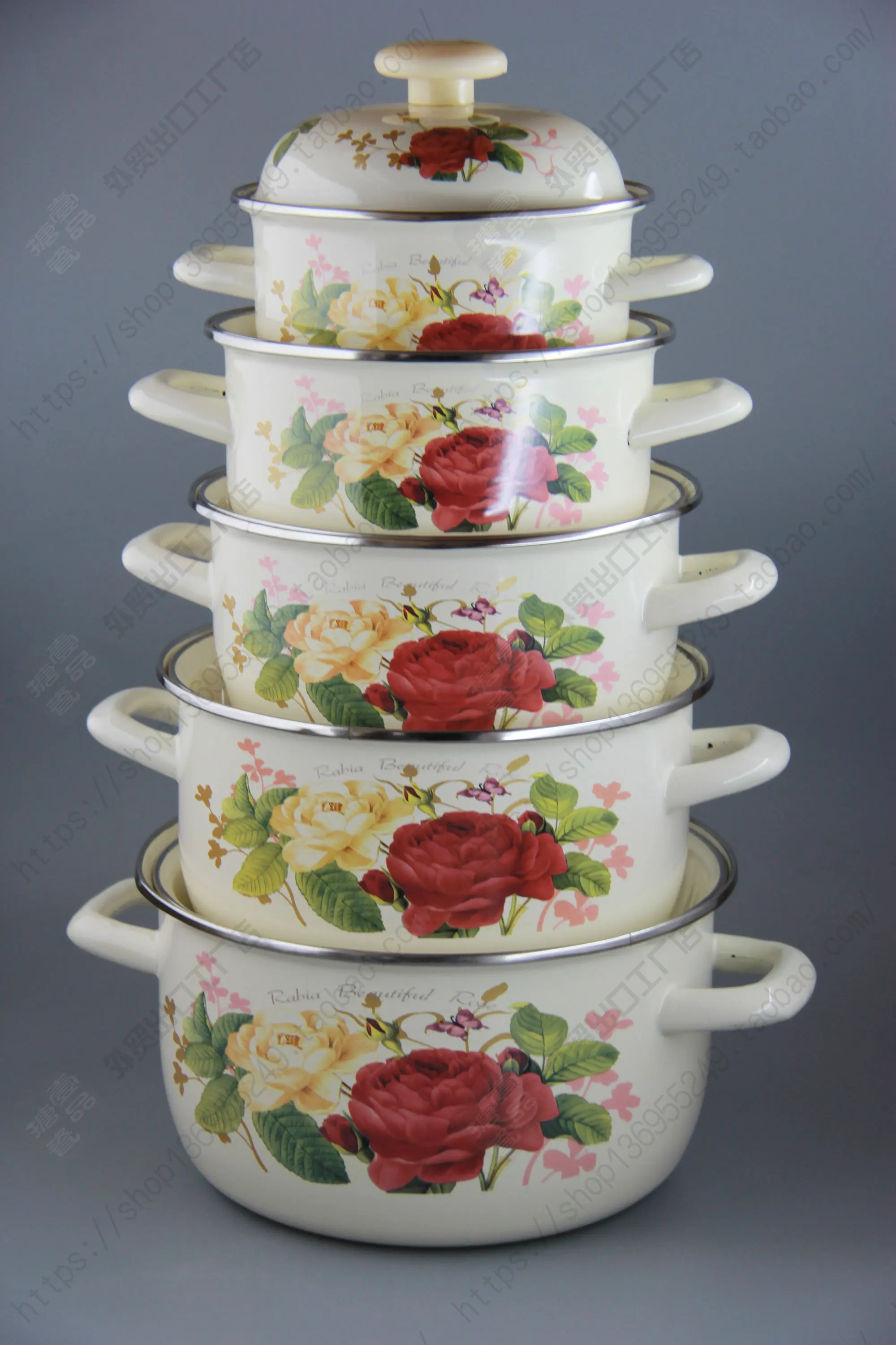 

Free Shipping 10pcs Enamel Cooking Pots Set Casserole Stew Pot Soup pot Milk Pot 16/18/20/22/24cm Selection