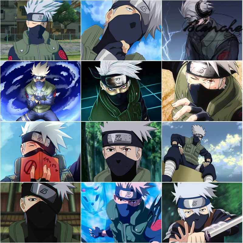 Маска для лица Какаси из аниме Наруто алмазная вышивка крестиком мозаика