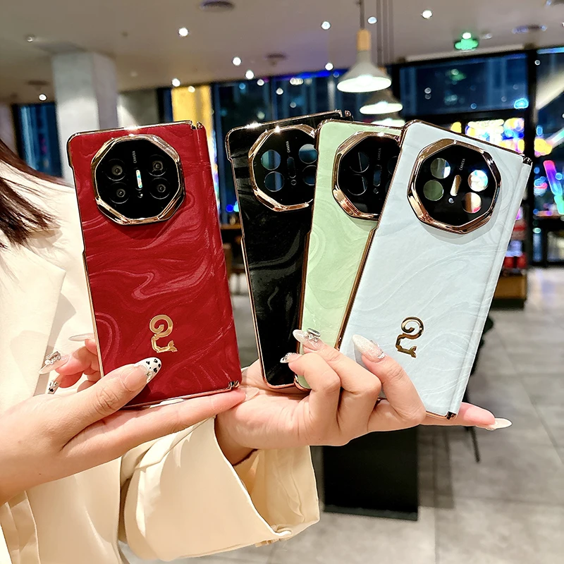 Чехол для HUAWEI Mate X5 X3 Wave Little Golden Snake из искусственной кожи противоударный жесткий